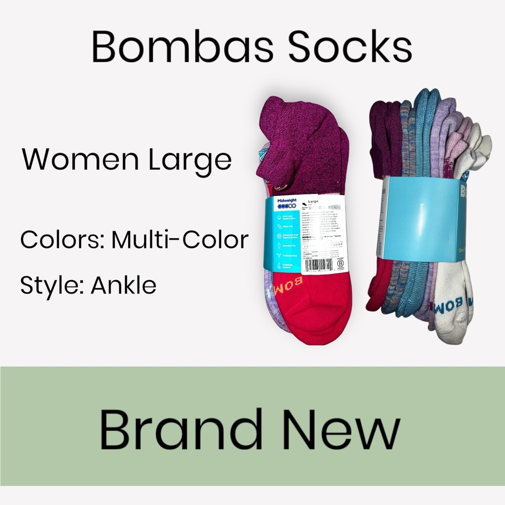 1 pk - 6 pairs of Bombas Multi-Color Ankle Socks for Women
